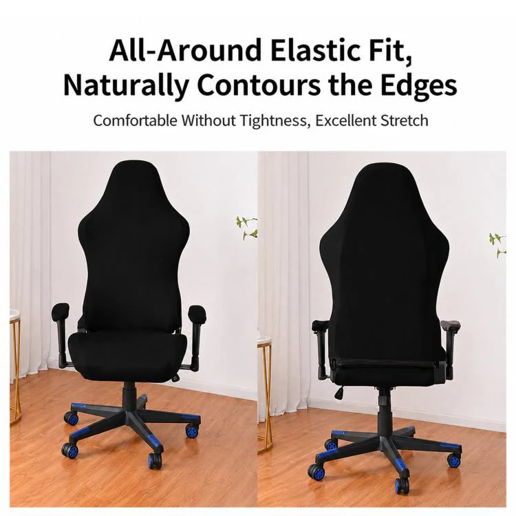 Stretch Gaming Chair Cover Elastic Computer Office Desk Chair Slipcover With Armrest Covers(Light Gray) - Image 3
