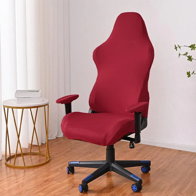 Stretch Gaming Chair Cover Elastic Computer Office Desk Chair Slipcover With Armrest Covers(Red)