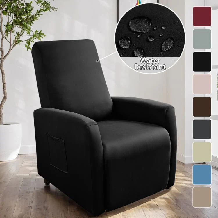 Stretch Recliner Chair Cover Water Resistant Small Reclining Sofa Slipcover(Blue) - Image 2