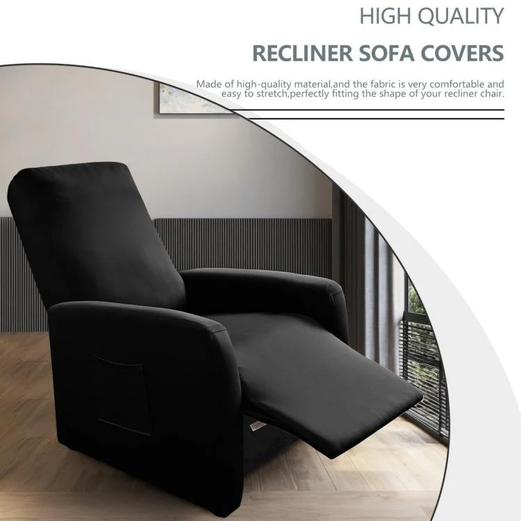 Stretch Recliner Chair Cover Water Resistant Small Reclining Sofa Slipcover(Blue) - Image 5