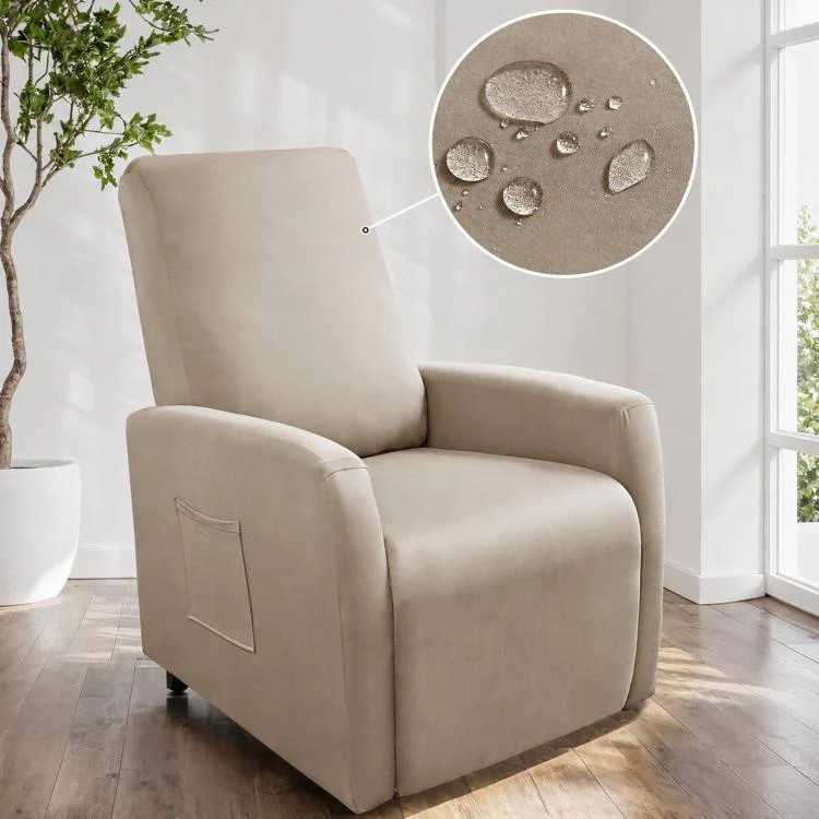 Stretch Recliner Chair Cover Water Resistant Small Reclining Sofa Slipcover(Light Mocha)