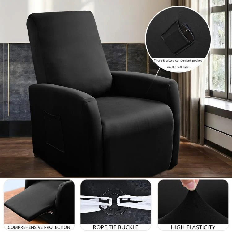 Stretch Recliner Chair Cover Water Resistant Small Reclining Sofa Slipcover(Light Mocha) - Image 4
