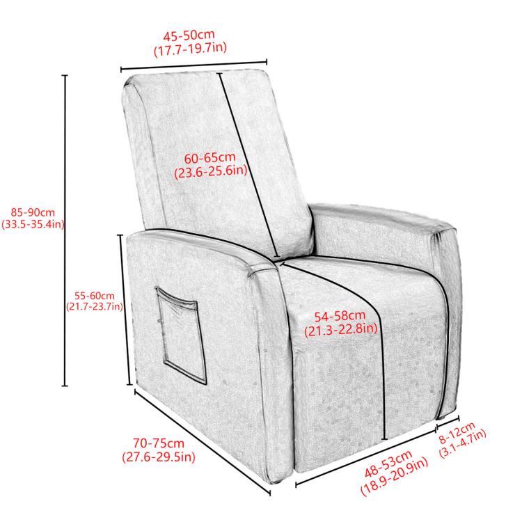 Stretch Recliner Chair Cover Water Resistant Small Reclining Sofa Slipcover(Light Mocha) - Image 7