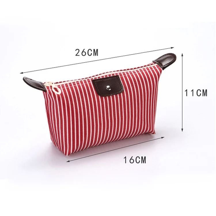 Striped Dumpling Cosmetic Bag Travel Folding Toiletry Bag(Blue) - Image 3