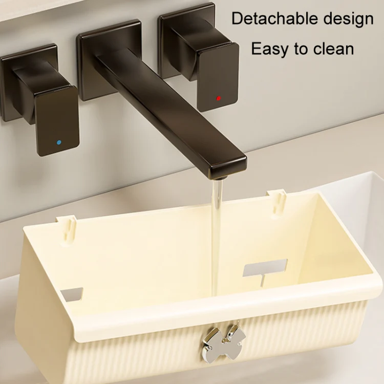Suction Cup Wall Mounted Bathroom Shelf Drainage Detachable Storage Rack Hanging Basket, Style: 2 Layers Large White - Image 6