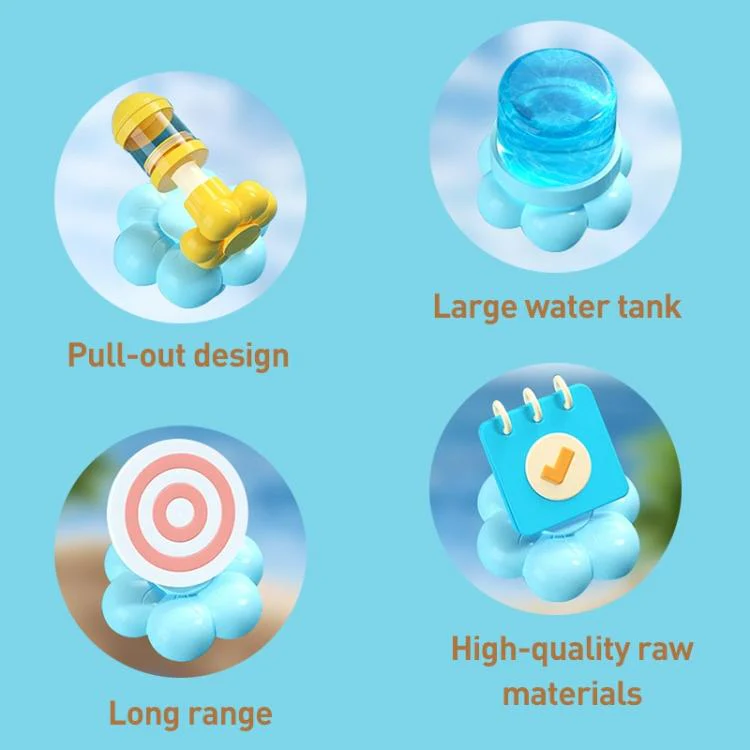 Summer Beach Portable Fireworks Splashing Spray Pull-out Water Gun(Blue) - Image 3