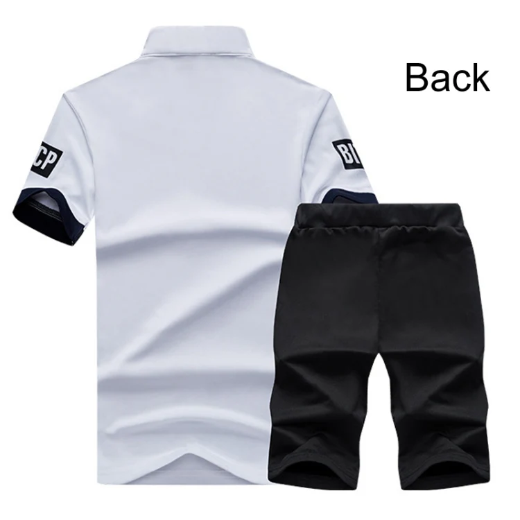 Summer Men T-Shirt Half-Sleeved Sports Suit, Size: XXL(White) - Image 3