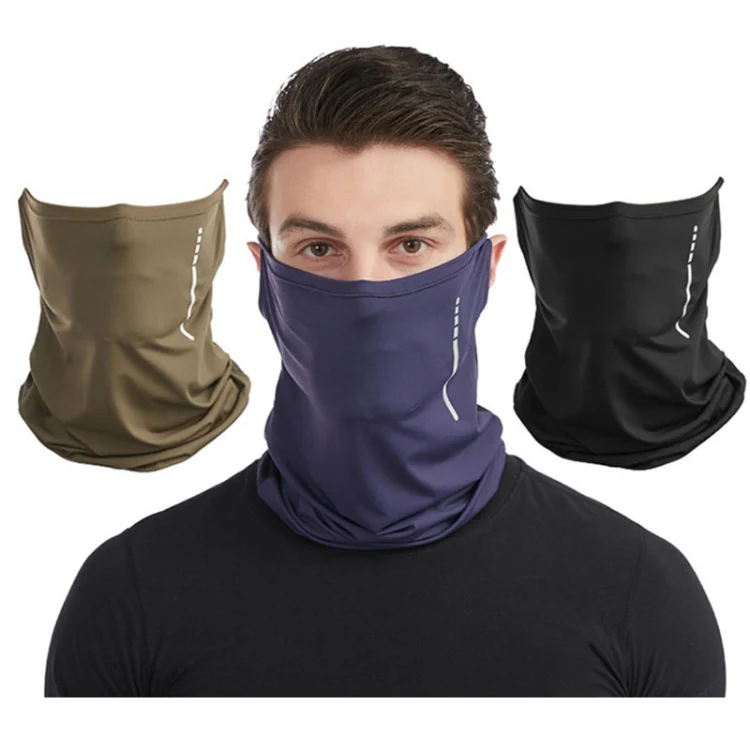 Summer Motorcycle Riding Mask Windproof Hanging Ears Silk Sunscreen Face Towel Sports UV Scarf, Size: Average(Navy) - Image 2