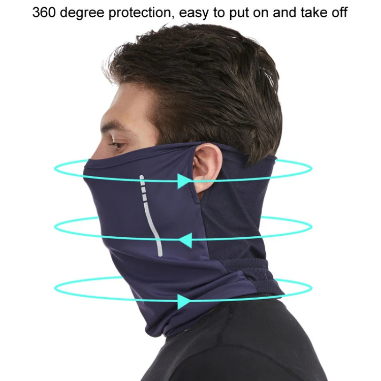 Summer Motorcycle Riding Mask Windproof Hanging Ears Silk Sunscreen Face Towel Sports UV Scarf, Size: Average(Navy) - Image 3