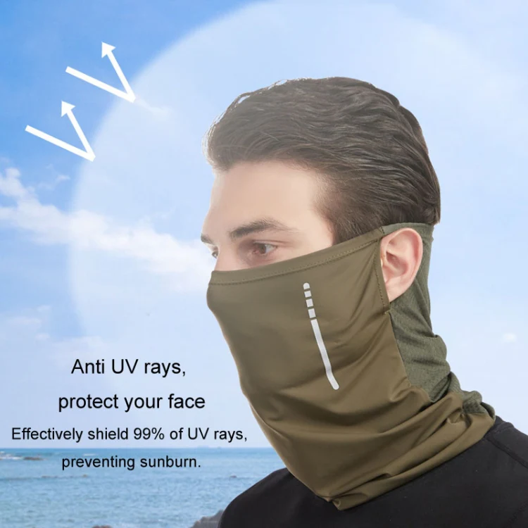 Summer Motorcycle Riding Mask Windproof Hanging Ears Silk Sunscreen Face Towel Sports UV Scarf, Size: Average(Navy) - Image 6