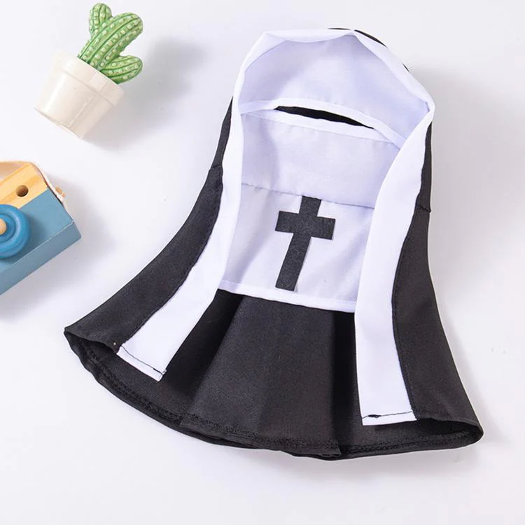 Summer Nun Cosplay Costume For Cats Thin Breathable Funny Photo Outfit For Pets, Size: S - Image 2