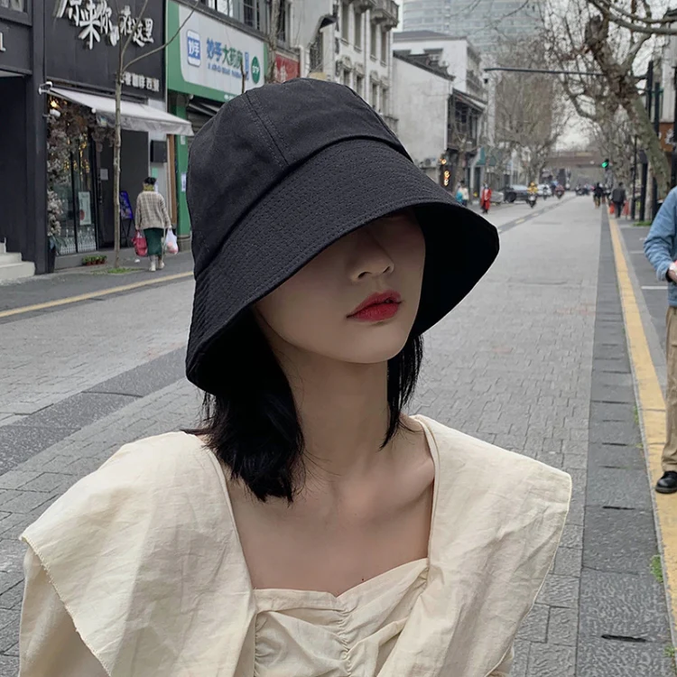 Summer Thin Fisherman Hat Women Sun Cap Hundred Face Shade Sun Basin Hat, Size: M(Black) - Image 2