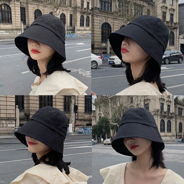 Summer Thin Fisherman Hat Women Sun Cap Hundred Face Shade Sun Basin Hat, Size: M(Black) - Image 4