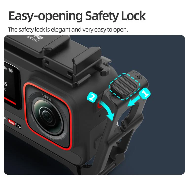 Sunnylife 2-in-1 Detachable Protective Frame & Street Photography Handle for Insta360 Ace Pro 2 / 1 (Black) - Image 6