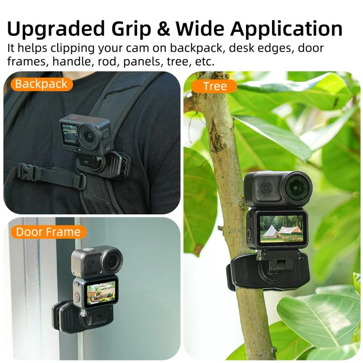Sunnylife Magnetic Quick-Release Backpack Clip Adjustable Action Camera Clamp Vertical-Horizontal Mount for DJI Osmo Nano / Action 6 (Black) - Image 13
