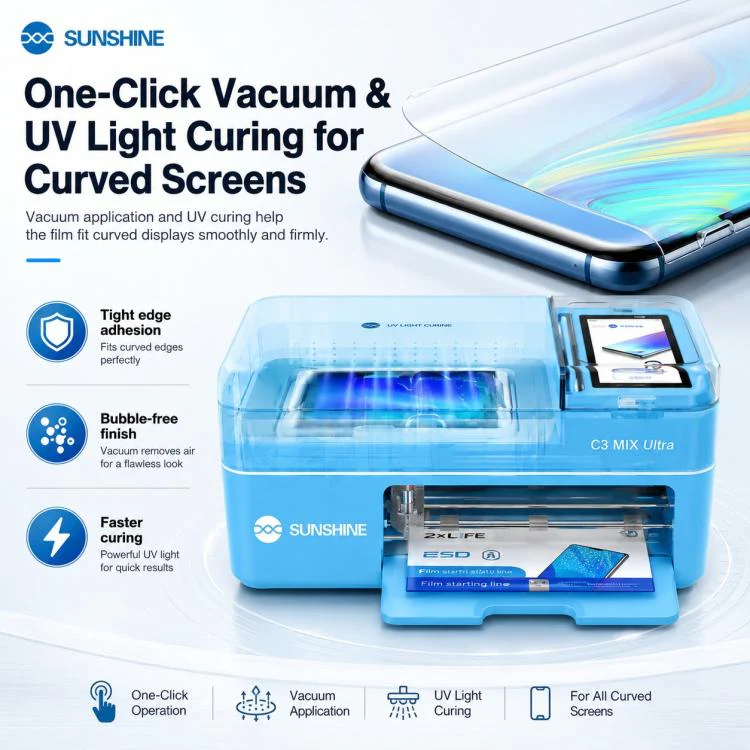 SUNSHINE C3 Mix Ultra 12.9-inch Smart Vacuum Auto-positioning Cutting & Laminating Machine with UV Curing, Plug:AU Plug - Image 5