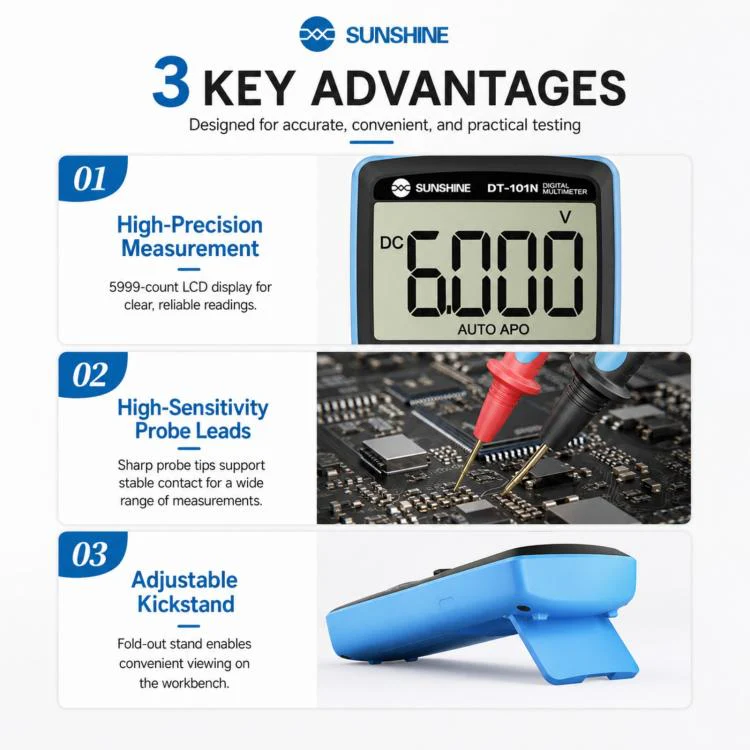SUNSHINE DT-101N Pocket-Style Auto-Range Smart Precision Multimeter - Image 9