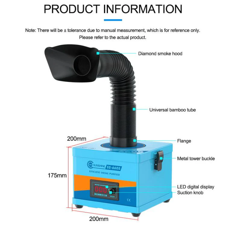 SUNSHINE SS-6605 Strong Suction Smoke Purifier, Plug:EU Plug - Image 8