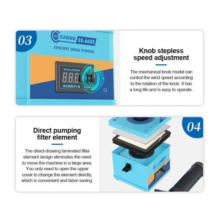 SUNSHINE SS-6605 Strong Suction Smoke Purifier, Plug:US Plug - Image 10
