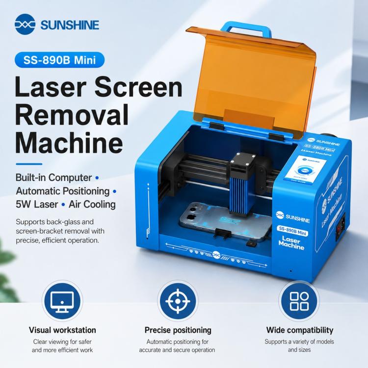 SUNSHINE SS-890B Mini Laser Screen Removal Machine, Plug:UK Plug - Image 3