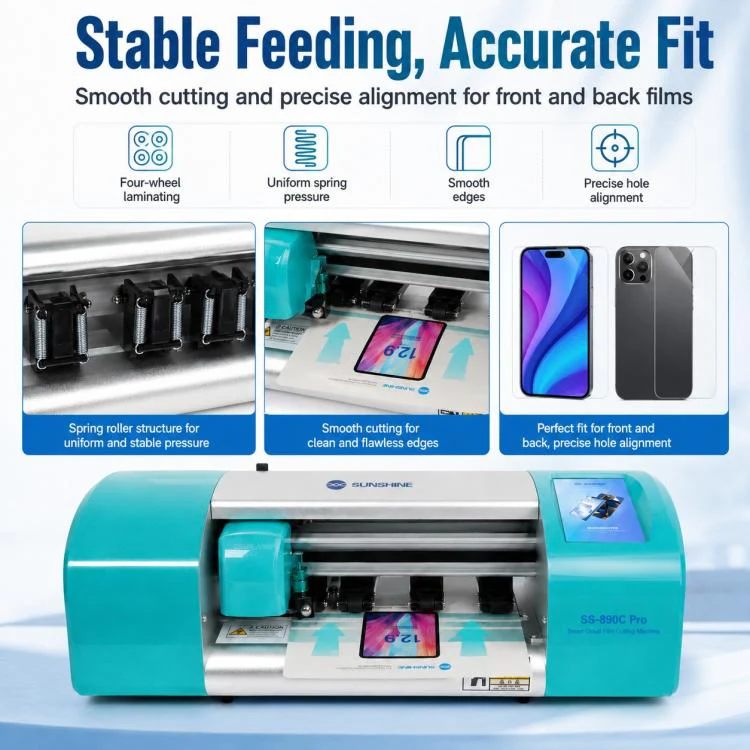 SUNSHINE SS-890C Pro 12.9-inch Flexible Hydrogel Film Dual Intelligent Auto Cutting Machine, Plug:AU Plug - Image 9