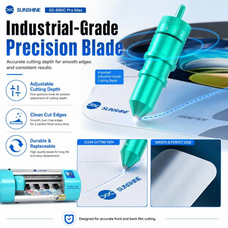 SUNSHINE SS-890C Pro Max 16-inch Flexible Hydrogel Film Dual Intelligent Auto Cutting Machine, Plug:EU Plug - Image 8