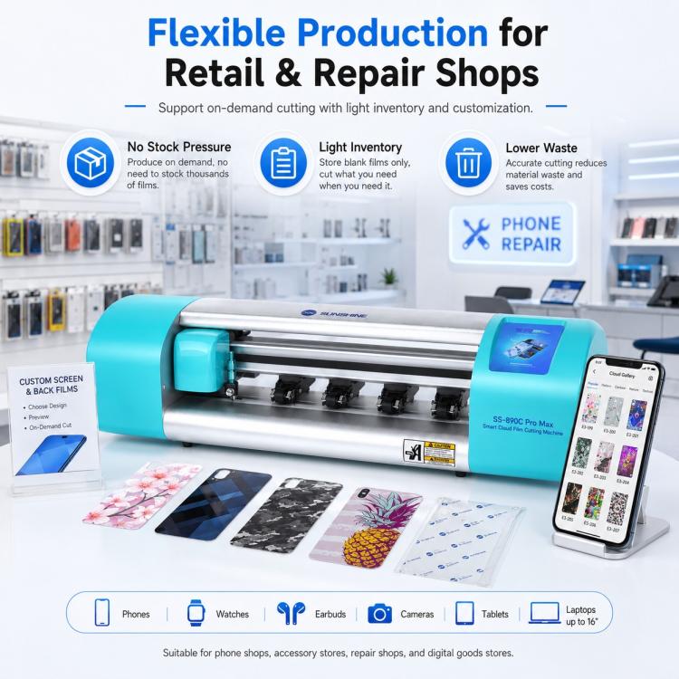 SUNSHINE SS-890C Pro Max 16-inch Flexible Hydrogel Film Dual Intelligent Auto Cutting Machine, Plug:UK Plug - Image 11