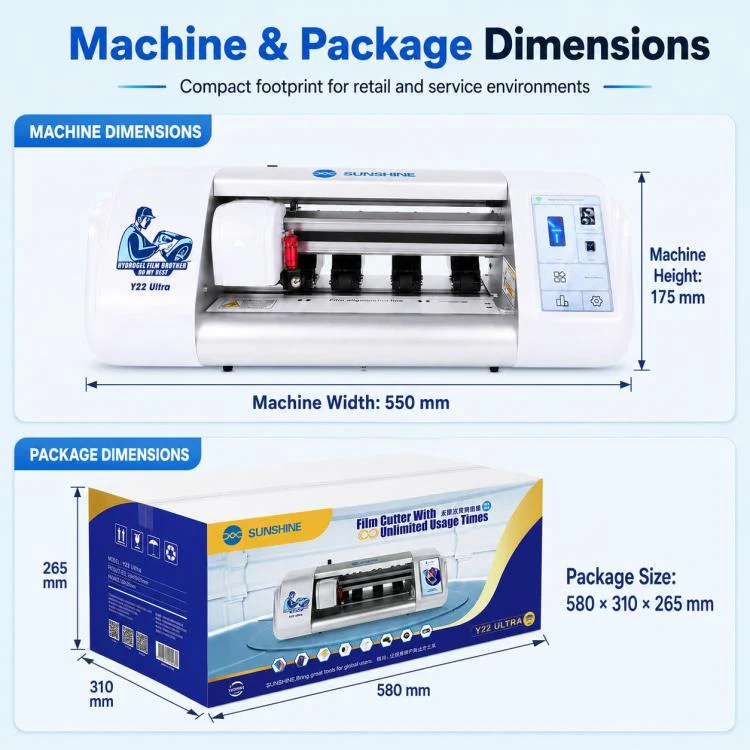 SUNSHINE Y22 Ultra Unlimited Hydrogel Phone Screen Protector Film Cutting Machine, Plug:UK Plug - Image 10