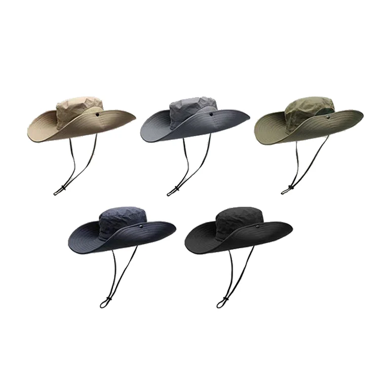 Super Wide Brim Bucket Hat Cowboy Cap Fishing Hat For Men & Women(Black) - Image 4