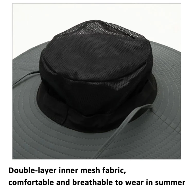 Super Wide Brim Bucket Hat Cowboy Cap Fishing Hat For Men & Women(Black) - Image 5