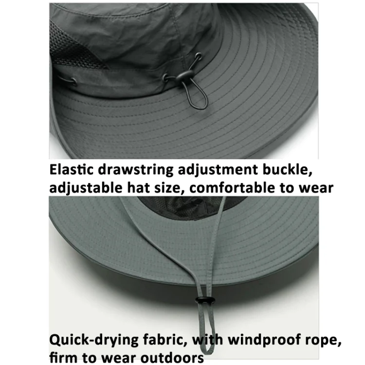 Super Wide Brim Bucket Hat Cowboy Cap Fishing Hat For Men & Women(Black) - Image 6