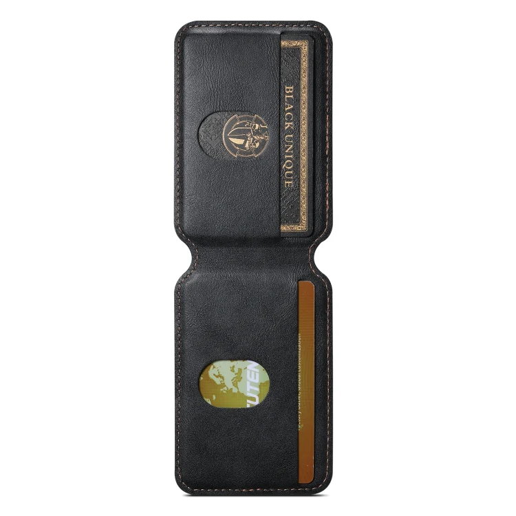 Suteni S2 Phone Magnetic Card Case Card Sleeve MagSafe Magnetic Coil PU Leather(Black) - Image 2