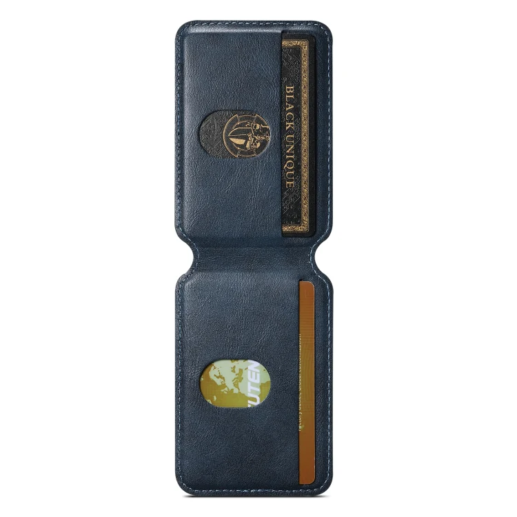 Suteni S2 Phone Magnetic Card Case Card Sleeve MagSafe Magnetic Coil PU Leather(Blue) - Image 2
