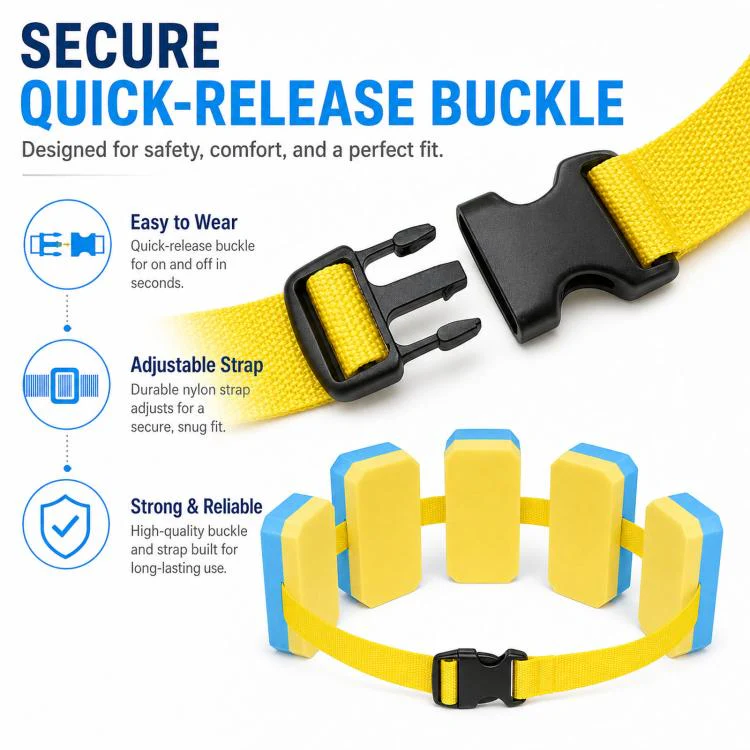 Swimming Waist Belt With Back Float Board(Blue Yellow) - Image 4