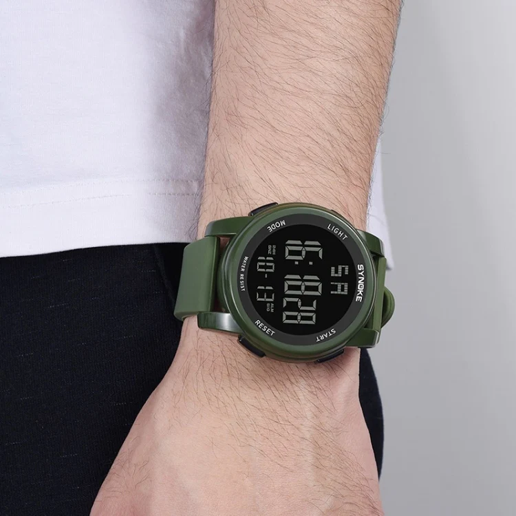 SYNOKE 9002 Men Outdoor Waterproof Sports Watch Multifunctional Luminous Digital Watch(Black) - Image 8