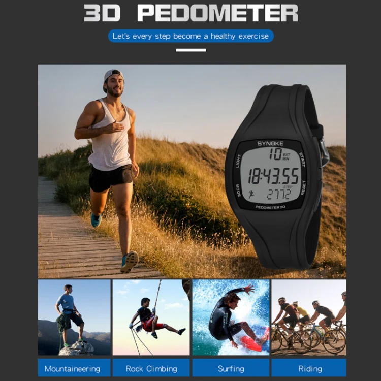 SYNOKE 9105 Multifunctional Sports Time Record Waterproof Pedometer Electronic Watch(Army Green) - Image 7