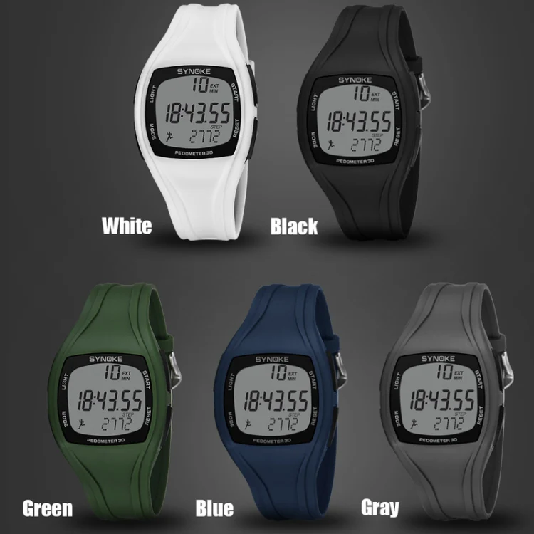 SYNOKE 9105 Multifunctional Sports Time Record Waterproof Pedometer Electronic Watch(White) - Image 2