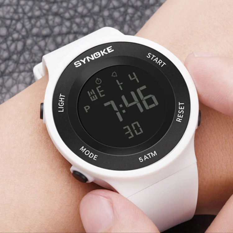 SYNOKE 9199 Student Waterproof Luminous LED Electronic Watch(Black White) - Image 7