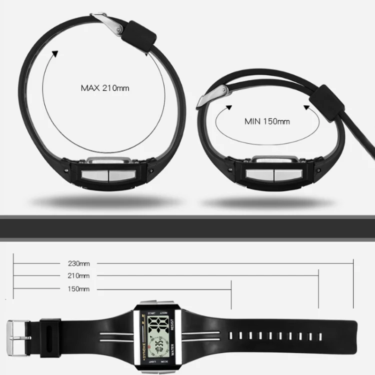 SYNOKE 9222 Men Large Screen Square Multi-Function Waterproof Luminous Electronic Watch(Red) - Image 3