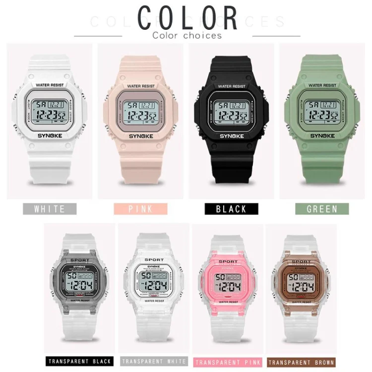 SYNOKE 9620 Couple Sports Plastic Strap Electronic Watch(Cool Black) - Image 2