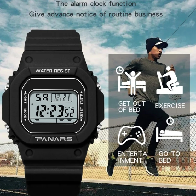 SYNOKE 9620 Couple Sports Plastic Strap Electronic Watch(Cool Black) - Image 4