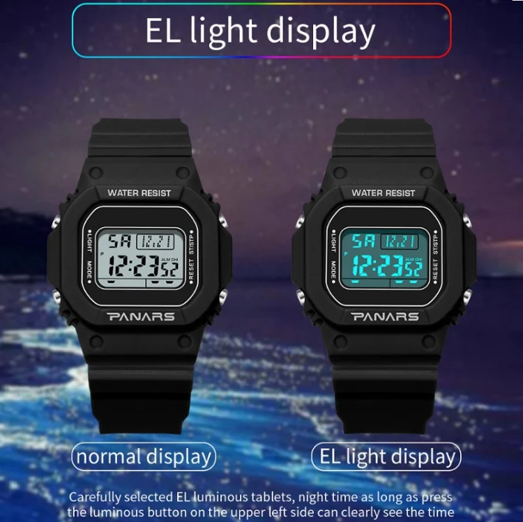 SYNOKE 9620 Couple Sports Plastic Strap Electronic Watch(Cool Black) - Image 6