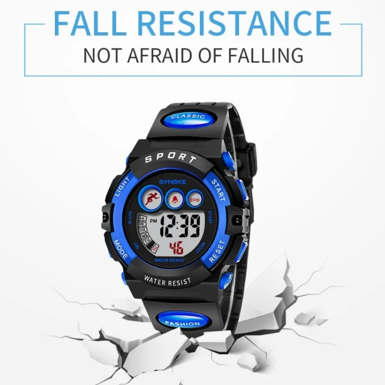 SYNOKE 9802 Children Sports Waterproof Digital Watch(Blue White) - Image 5