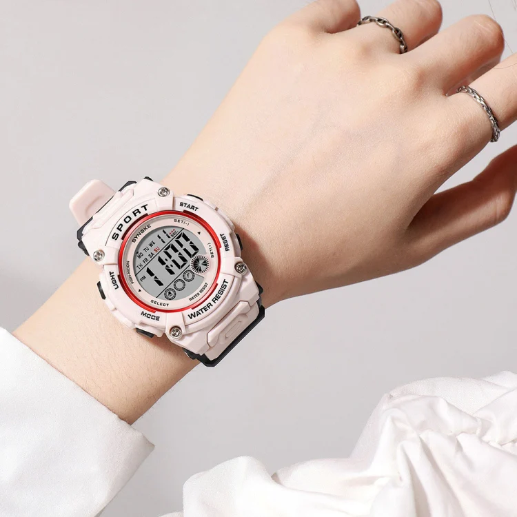 SYNOKE 9810 Multifunctional Luminous Waterproof Student Sports Watch(Pink) - Image 7