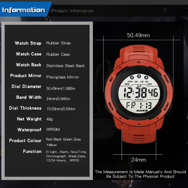 SYNOKE 9811 Luminous Large Screen Outdoor Running Student Watch(Green) - Image 3