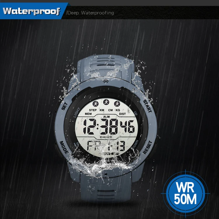 SYNOKE 9811 Luminous Large Screen Outdoor Running Student Watch(Grey) - Image 4