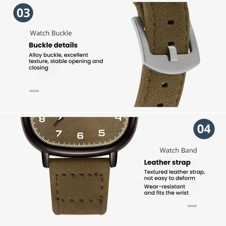 SYNOKE Men Quartz Watch Sport Retro Simple Leather Strap Quartz Watch Teenage Student Wristwatch(Black White) - Image 6
