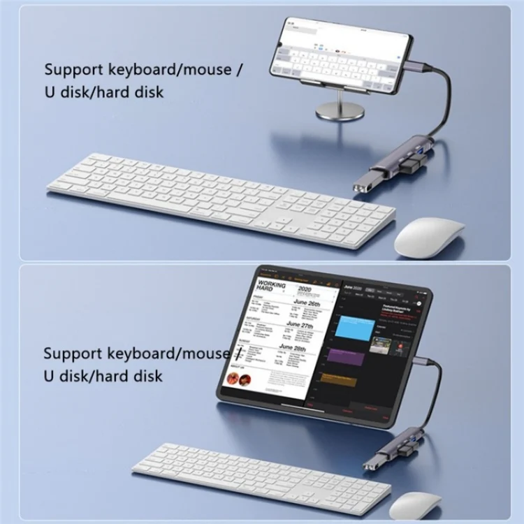 T-503 Portable 4-in-1 Type-C Docking Station USB-C to USB2.0 x 3 + USB3.0 HUB Adapter - Image 6