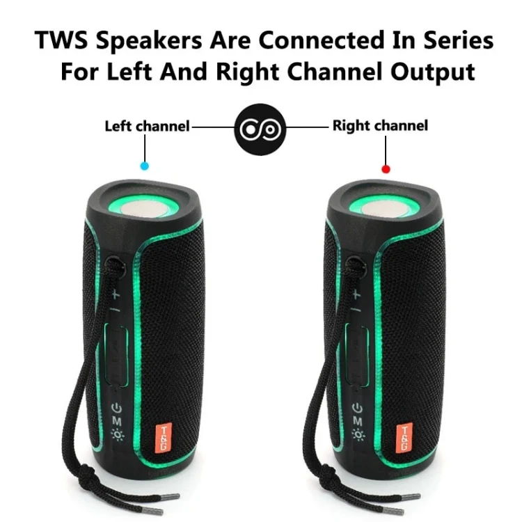 T&G TG288 TWS Portable LED Light Bluetooth Speaker(Blue) - Image 5