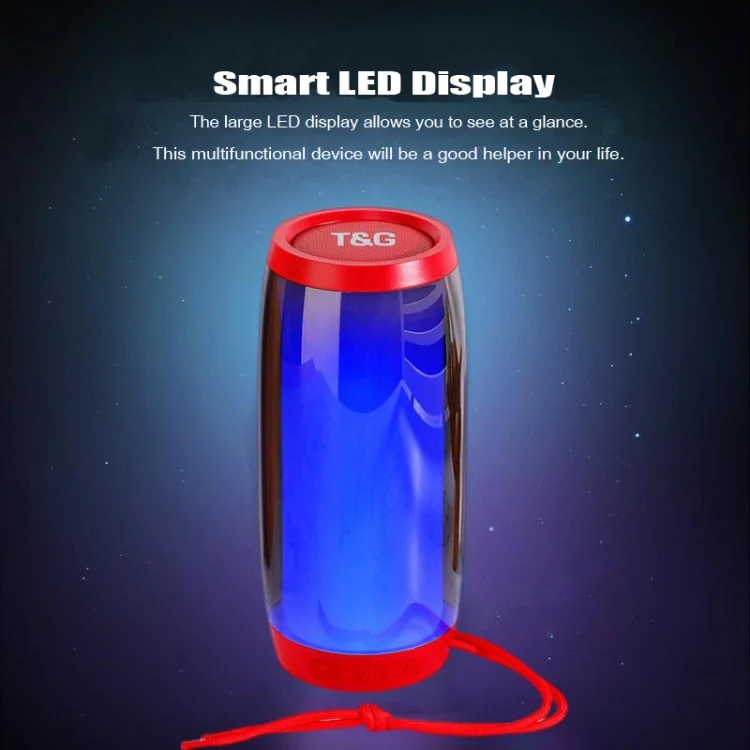 T&G TG335 1800mAh Portable Color LED Wireless Bluetooth Speaker(Black) - Image 7